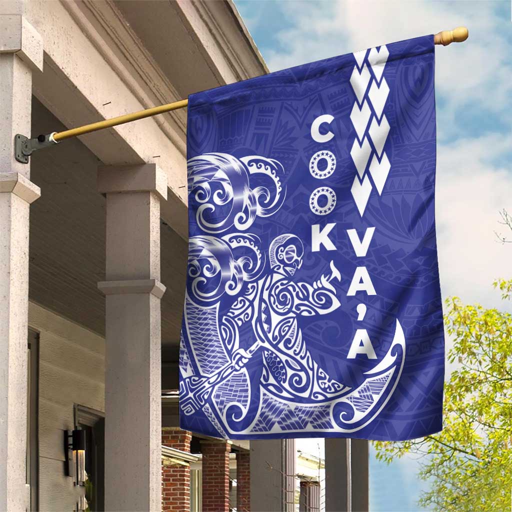 Cook Islands Va'a Polynesian Art Tattoo Garden Flag Blue Color LT03 House Flag Blue - Polynesian Pride