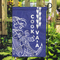 Cook Islands Va'a Polynesian Art Tattoo Garden Flag Blue Color LT03 Garden Flag Blue - Polynesian Pride