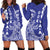 Cook Islands Vaa Polynesian Art Tattoo Hoodie Dress Blue Color