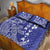 Cook Islands Vaa Polynesian Art Tattoo Quilt Bed Set Blue Color