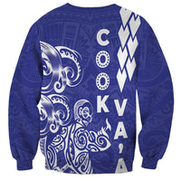 Cook Islands Va'a Polynesian Art Tattoo Sweatshirt Blue Color LT03 - Polynesian Pride