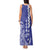 Cook Islands Vaa Polynesian Art Tattoo Tank Maxi Dress Blue Color