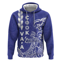 Cook Islands Va'a Polynesian Art Tattoo Zip Hoodie Blue Color LT03 Pullover Hoodie Blue - Polynesian Pride