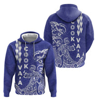 Cook Islands Va'a Polynesian Art Tattoo Zip Hoodie Blue Color LT03 - Polynesian Pride