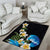 Hawaiian Plumeria and Turtle Area Rug with Polynesian Tribal Art Pattern Vintage Vibes