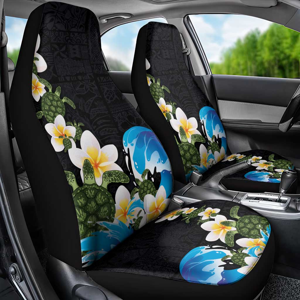 Hawaiian Plumeria and Turtle Car Seat Cover with Polynesian Tribal Art Pattern Vintage Vibes LT03 - Polynesian Pride
