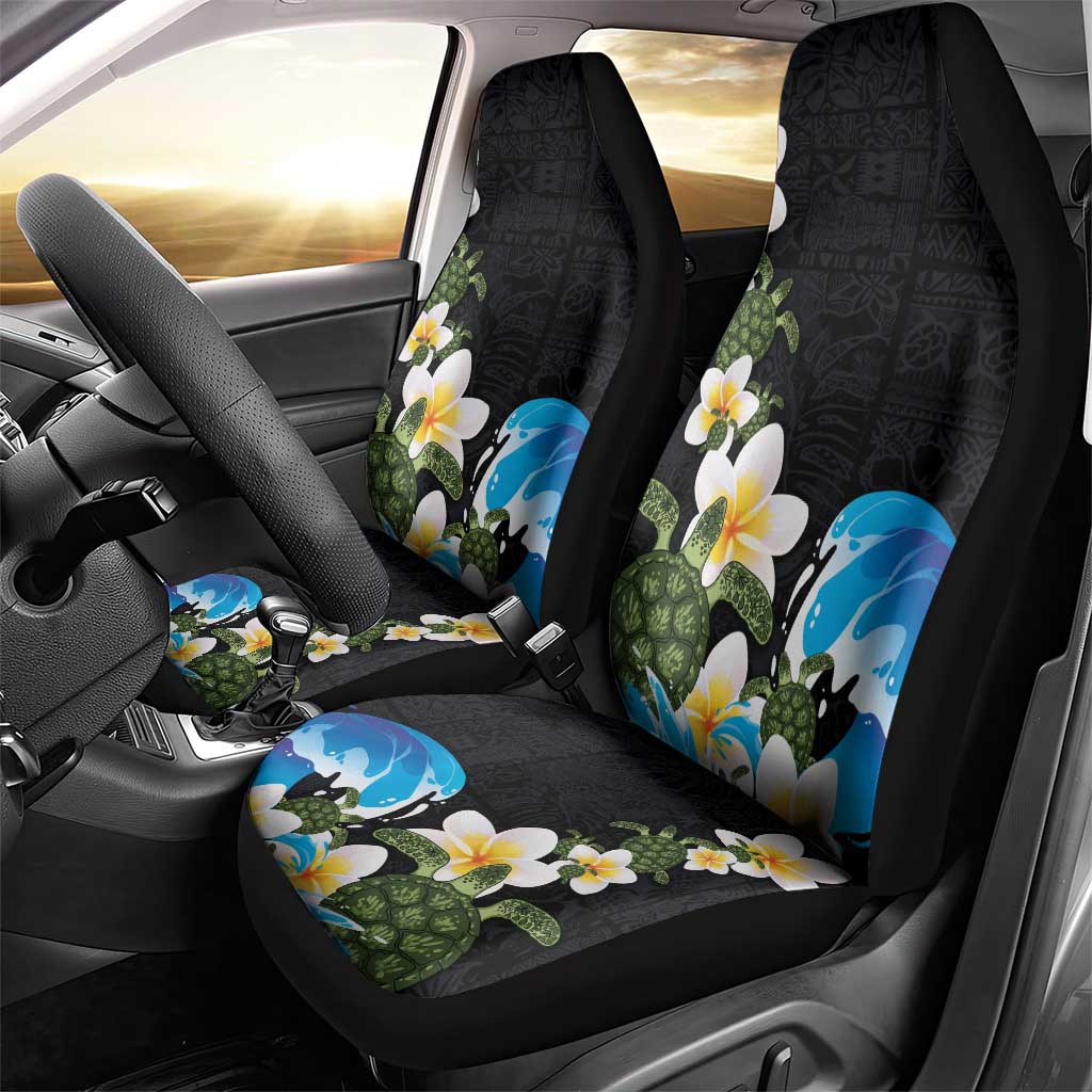 Hawaiian Plumeria and Turtle Car Seat Cover with Polynesian Tribal Art Pattern Vintage Vibes LT03 - Polynesian Pride