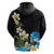 Hawaiian Plumeria and Turtle Hoodie with Polynesian Tribal Art Pattern Vintage Vibes