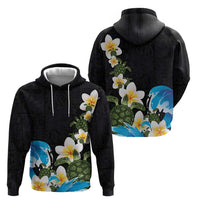 Hawaiian Plumeria and Turtle Hoodie with Polynesian Tribal Art Pattern Vintage Vibes LT03 - Polynesian Pride