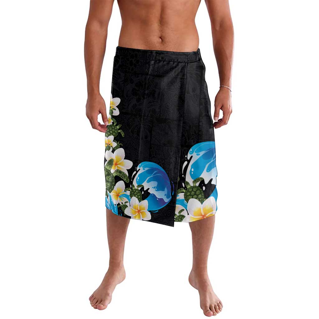 Hawaiian Plumeria and Turtle Lavalava with Polynesian Tribal Art Pattern Vintage Vibes