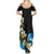 Hawaiian Plumeria and Turtle Summer Maxi Dress with Polynesian Tribal Art Pattern Vintage Vibes