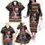 Personalized New Zealand Meri Kirihimete Family Matching Off Shoulder Long Sleeve Dress and Hawaiian Shirt Maori Warrior with Rugby Christmas Tree LT03 - Polynesian Pride