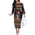 Personalized New Zealand Meri Kirihimete Off The Shoulder Long Sleeve Dress Maori Warrior with Rugby Christmas Tree LT03 Women Black - Polynesian Pride