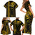 Custom Hawaii Family Matching Short Sleeve Bodycon Dress and Hawaiian Shirt Ukelele and Hula Girl Mix Kakau Pattern LT03 - Polynesian Pride