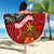 The Kingitanga - Maori King Movement Beach Blanket Ko Te Mana Motuhake Emblem with Moko and Polynesian Art Tattoo