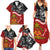 The Kingitanga - Maori King Movement Family Matching Summer Maxi Dress and Hawaiian Shirt Ko Te Mana Motuhake Emblem with Moko and Polynesian Art Tattoo