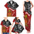 The Kingitanga - Maori King Movement Family Matching Tank Maxi Dress and Hawaiian Shirt Ko Te Mana Motuhake Emblem with Moko and Polynesian Art Tattoo