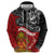 The Kingitanga - Maori King Movement Zip Hoodie Ko Te Mana Motuhake Emblem with Moko and Polynesian Art Tattoo