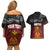 Personalised The Kingitanga - Maori King Movement Couples Matching Off Shoulder Short Dress and Hawaiian Shirt Ko Te Mana Motuhake Emblem with Silver Ferns and Polynesian Art Tattoo