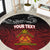 Personalised The Kingitanga - Maori King Movement Round Carpet Ko Te Mana Motuhake Emblem with Silver Ferns and Polynesian Art Tattoo