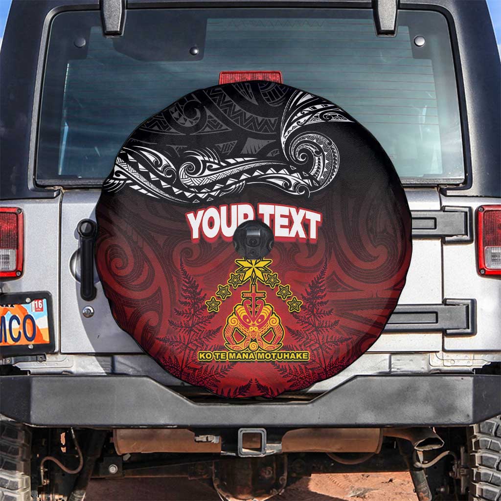 Personalised The Kingitanga - Maori King Movement Spare Tire Cover Ko Te Mana Motuhake Emblem with Silver Ferns and Polynesian Art Tattoo