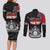 Personalised The Kingitanga - Maori King Movement Couples Matching Long Sleeve Bodycon Dress and Long Sleeve Button Shirt Te Paki-o-Matariki with Silver Ferns and Polynesian Art Tattoo