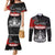 Personalised The Kingitanga - Maori King Movement Couples Matching Mermaid Dress and Long Sleeve Button Shirt Te Paki-o-Matariki with Silver Ferns and Polynesian Art Tattoo