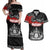 Personalised The Kingitanga - Maori King Movement Couples Matching Off Shoulder Maxi Dress and Hawaiian Shirt Te Paki-o-Matariki with Silver Ferns and Polynesian Art Tattoo