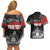 Personalised The Kingitanga - Maori King Movement Couples Matching Off Shoulder Short Dress and Hawaiian Shirt Te Paki-o-Matariki with Silver Ferns and Polynesian Art Tattoo