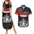 Personalised The Kingitanga - Maori King Movement Couples Matching Summer Maxi Dress and Hawaiian Shirt Te Paki-o-Matariki with Silver Ferns and Polynesian Art Tattoo