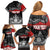 Personalised The Kingitanga - Maori King Movement Family Matching Off Shoulder Short Dress and Hawaiian Shirt Te Paki-o-Matariki with Silver Ferns and Polynesian Art Tattoo