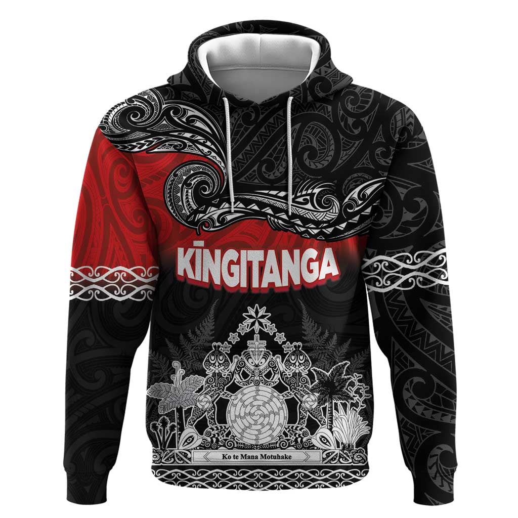 Personalised The Kingitanga - Maori King Movement Hoodie Te Paki-o-Matariki with Silver Ferns and Polynesian Art Tattoo