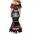 Personalised The Kingitanga - Maori King Movement Mermaid Dress Te Paki-o-Matariki with Silver Ferns and Polynesian Art Tattoo