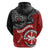 Maori Kotahitanga Hoodie Aotearoa Spirit with Maori Mask and Polynesian Art Tattoo