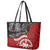 Maori Kotahitanga Leather Tote Bag Aotearoa Spirit with Maori Mask and Polynesian Art Tattoo