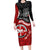 Maori Kotahitanga Long Sleeve Bodycon Dress Aotearoa Spirit with Maori Mask and Polynesian Art Tattoo