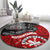 Maori Kotahitanga Round Carpet Aotearoa Spirit with Maori Mask and Polynesian Art Tattoo