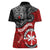 Maori Kotahitanga Women Polo Shirt Aotearoa Spirit with Maori Mask and Polynesian Art Tattoo