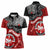 Maori Kotahitanga Women Polo Shirt Aotearoa Spirit with Maori Mask and Polynesian Art Tattoo