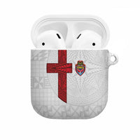 Tonga Ngatu Art Rugby Mate Ma'a AirPods Case LT03 White - Polynesian Pride