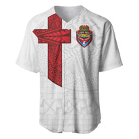 Custom Tonga Ngatu Art Rugby Mate Ma'a Baseball Jersey LT03 White - Polynesian Pride