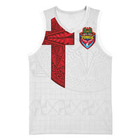 Custom Tonga Ngatu Art Rugby Mate Ma'a Basketball Jersey LT03 Unisex White - Polynesian Pride