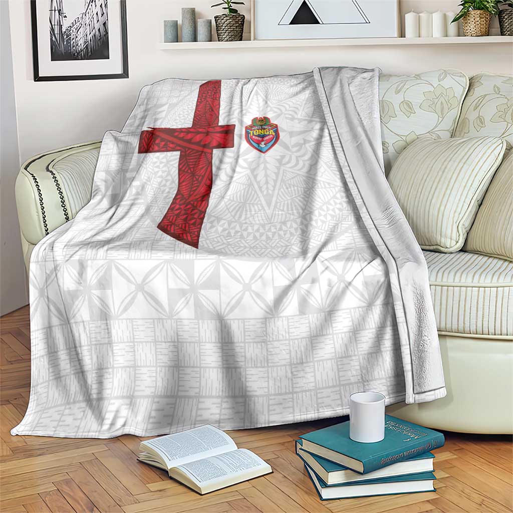 Tonga Ngatu Art Rugby Mate Ma'a Blanket LT03 White - Polynesian Pride