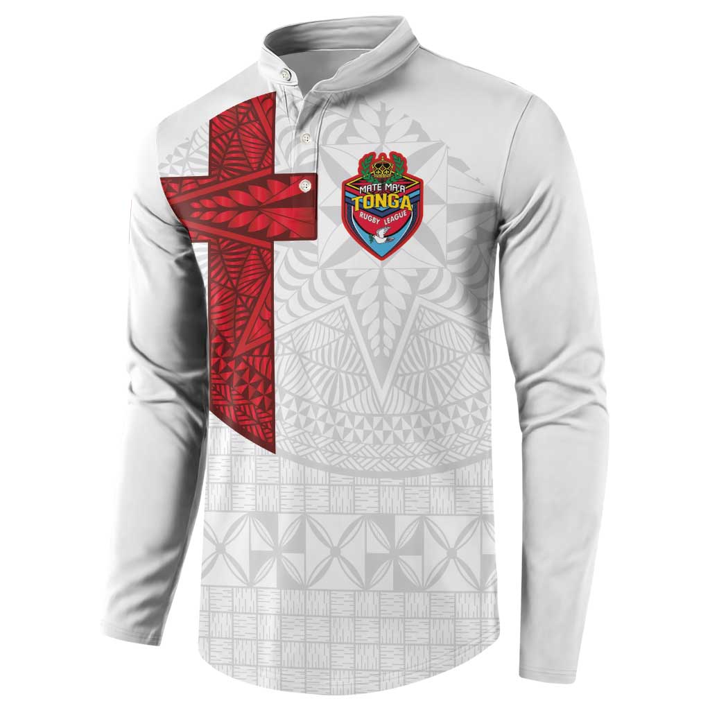 Custom Tonga Ngatu Art Rugby Mate Ma'a Button Sweatshirt LT03 - Polynesian Pride