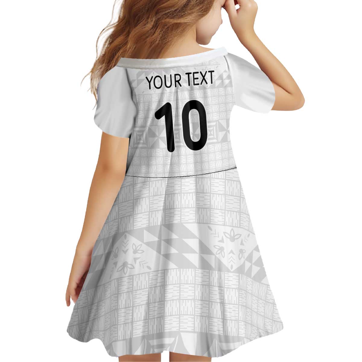 Custom Tonga Ngatu Art Rugby Mate Ma'a Kid Short Sleeve Dress LT03 - Polynesian Pride