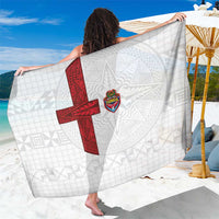 Tonga Ngatu Art Rugby Mate Ma'a Sarong LT03 One Size 44 x 66 inches White - Polynesian Pride