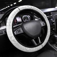 Tonga Ngatu Art Rugby Mate Ma'a Steering Wheel Cover LT03 Universal Fit White - Polynesian Pride