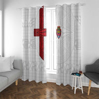 Tonga Ngatu Art Rugby Mate Ma'a Window Curtain LT03 With Grommets White - Polynesian Pride