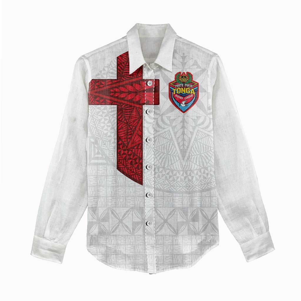 Custom Tonga Ngatu Art Rugby Mate Ma'a Women Casual Shirt LT03 - Polynesian Pride