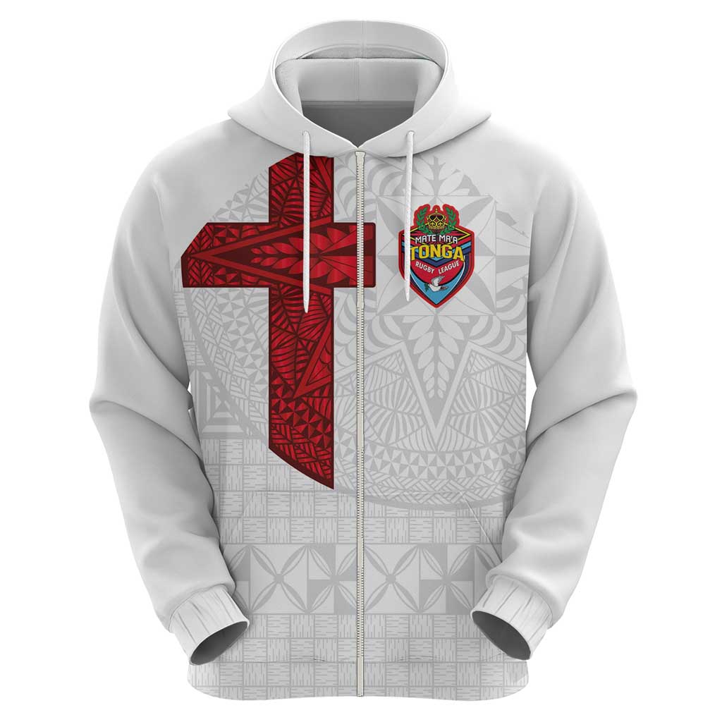 Custom Tonga Ngatu Art Rugby Mate Ma'a Zip Hoodie LT03 - Polynesian Pride